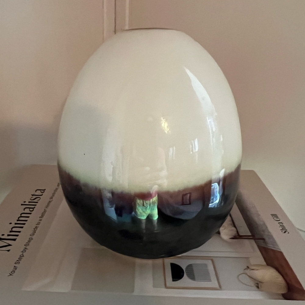 Vintage egg shaped ceramic vase
